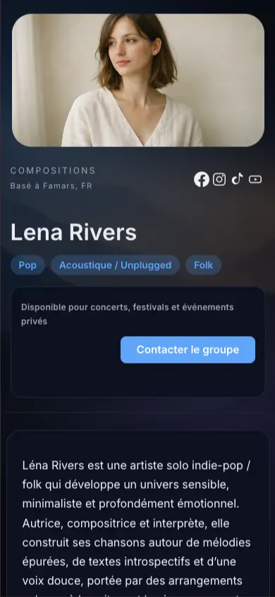 Un EPK clair pour les bookers